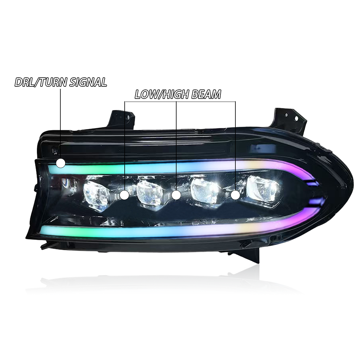 Marii Customz Dodge Charger RGB LED headlights - clean image 4