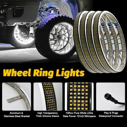 Universal 10-Row White LED Wheel Lights - image 2
