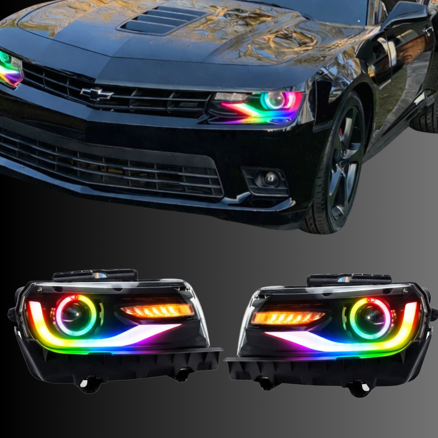 Chevrolet Camaro: Multicolor Flow Series Headlights with Halos (2014-2015) - image 11