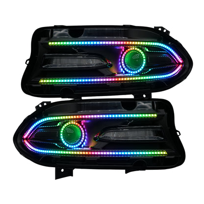 Dodge Charger: Multicolor Flow Series Halo Headlights (2015–2024)