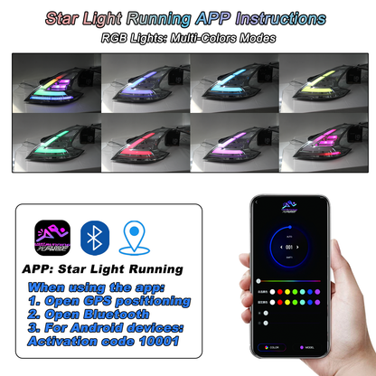 Nissan 370Z RGB LED taillights app control and color modes