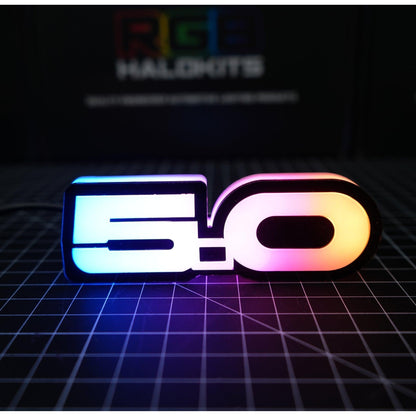 5.0 LED Emblem Badge: Ford Mustang