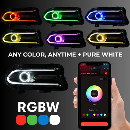 Dodge Charger: Multicolor Headlights (2015-2024) RGBW - image 2