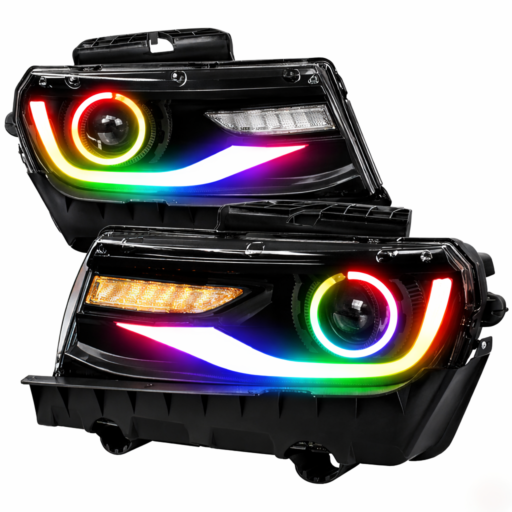Chevrolet Camaro: Multicolor Flow Series Headlights with Halos (2014-2015)