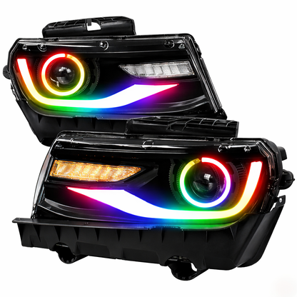 Chevrolet Camaro: Multicolor Flow Series Headlights with Halos (2014-2015)