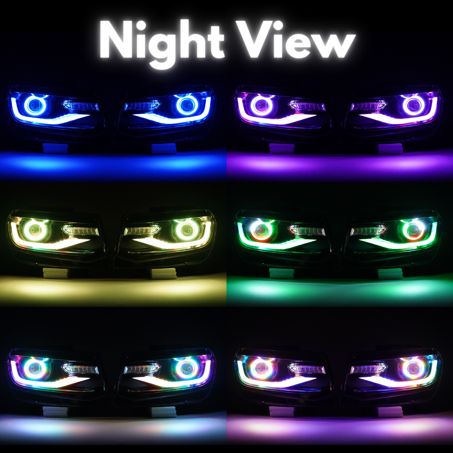 Chevrolet Camaro: Multicolor Flow Series Headlights with Halos (2014-2015) - image 8