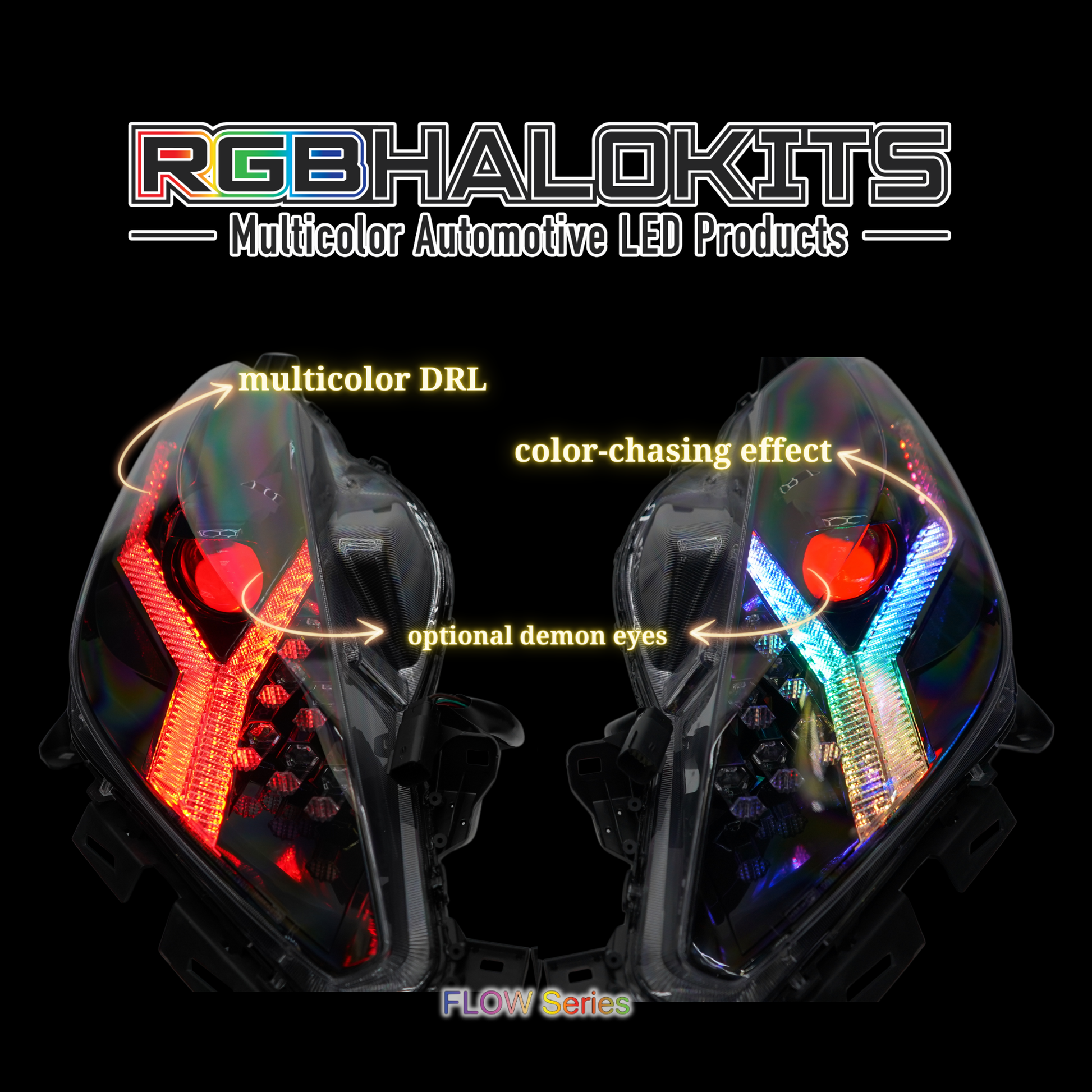 2014–2019 Corvette Multicolor Flow Headlights – w/ Demon Eyes () - image 9