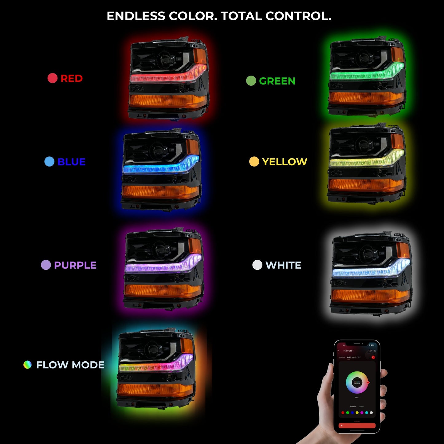 Chevrolet Silverado Multicolor Flow Series DRL Boards (2016-2018) - image 8