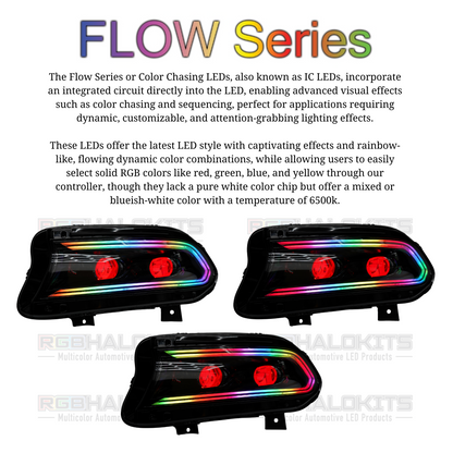 Dodge Charger: Multicolor Flow Series LUXX-Series LED Projector Headlights + Demon Eyes (2015–2024) - image 10