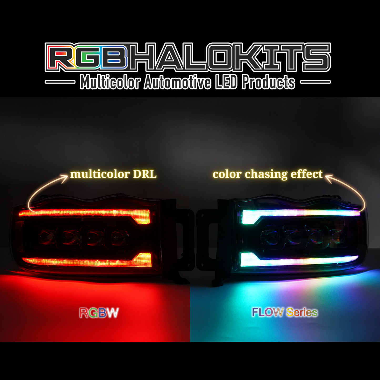 Dodge Ram HD: Multicolor Flow Series NOVA Headlights (2002-2005) - image 6