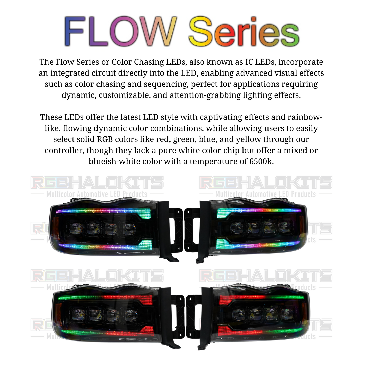 Dodge Ram HD: Multicolor Flow Series NOVA Headlights (2002-2005) - image 9