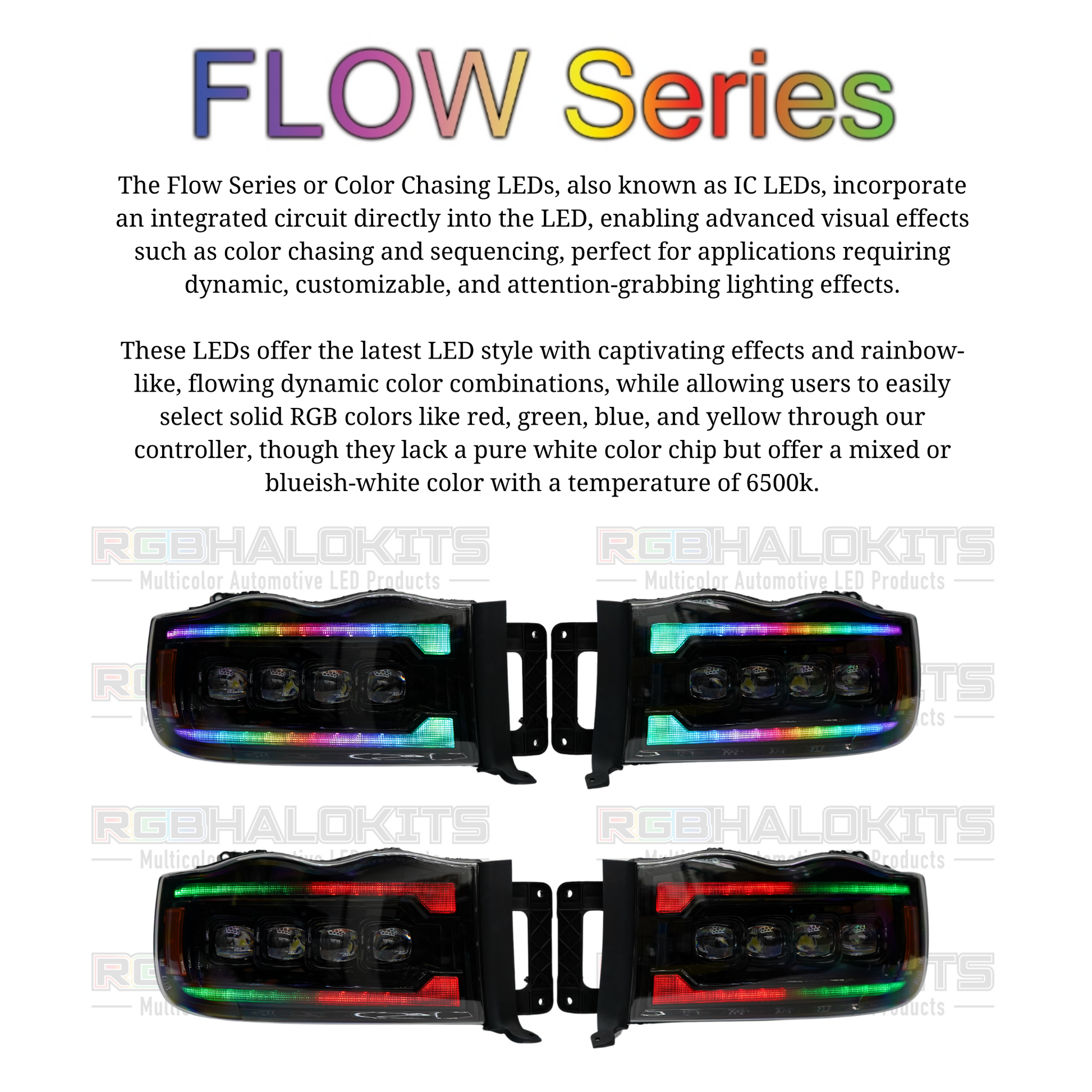 Dodge Ram HD: Multicolor Flow Series NOVA Headlights (2002-2005) - image 9