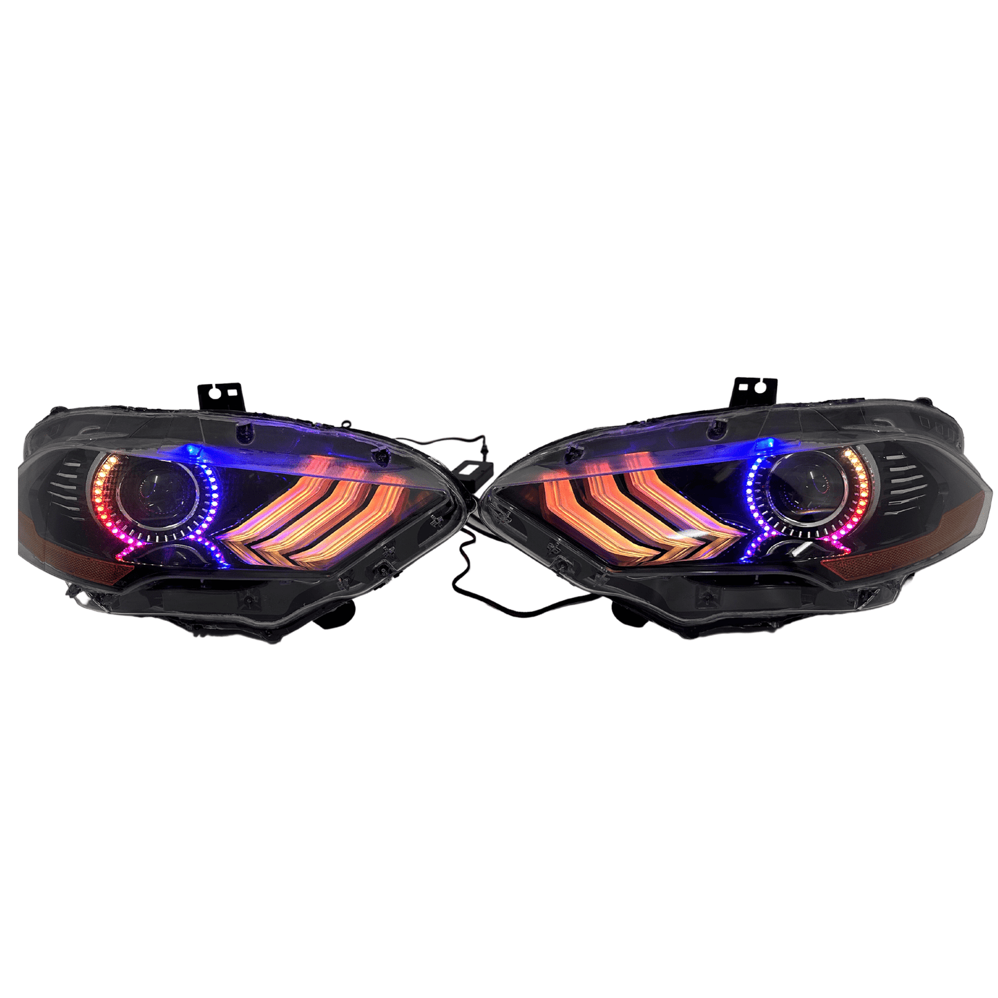 (2018-2023) Ford Mustang: Multicolor Flow Headlights w/ Halos - image 12