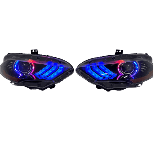 (2018-2023) Ford Mustang: Multicolor Flow Headlights w/ Halos - image 2