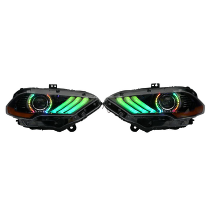 (2018-2023) Ford Mustang: Multicolor Flow Headlights w/ Halos - image 5