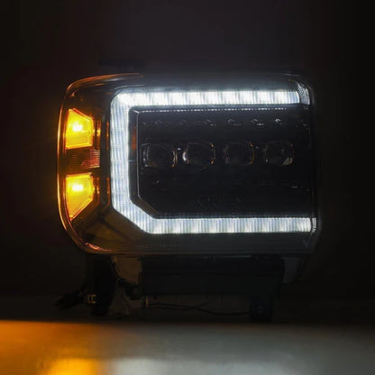 GMC Sierra: Multicolor Flow Series Alphablack Headlights (2014-2018) - image 2