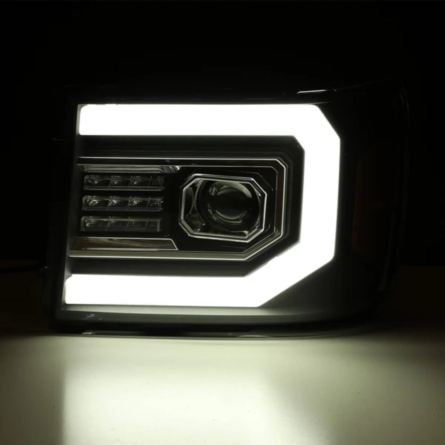 GMC Sierra: Multicolor Flow Series Jet Black Headlights (2007-2013) - image 5