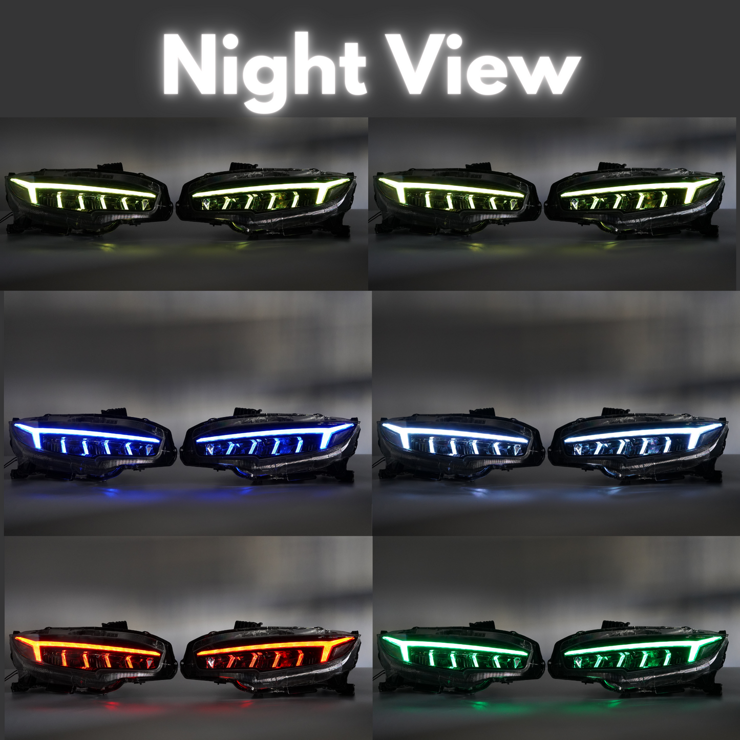 Honda Civic: Multicolor Flow Series Headlights (2016-2021) - image 16