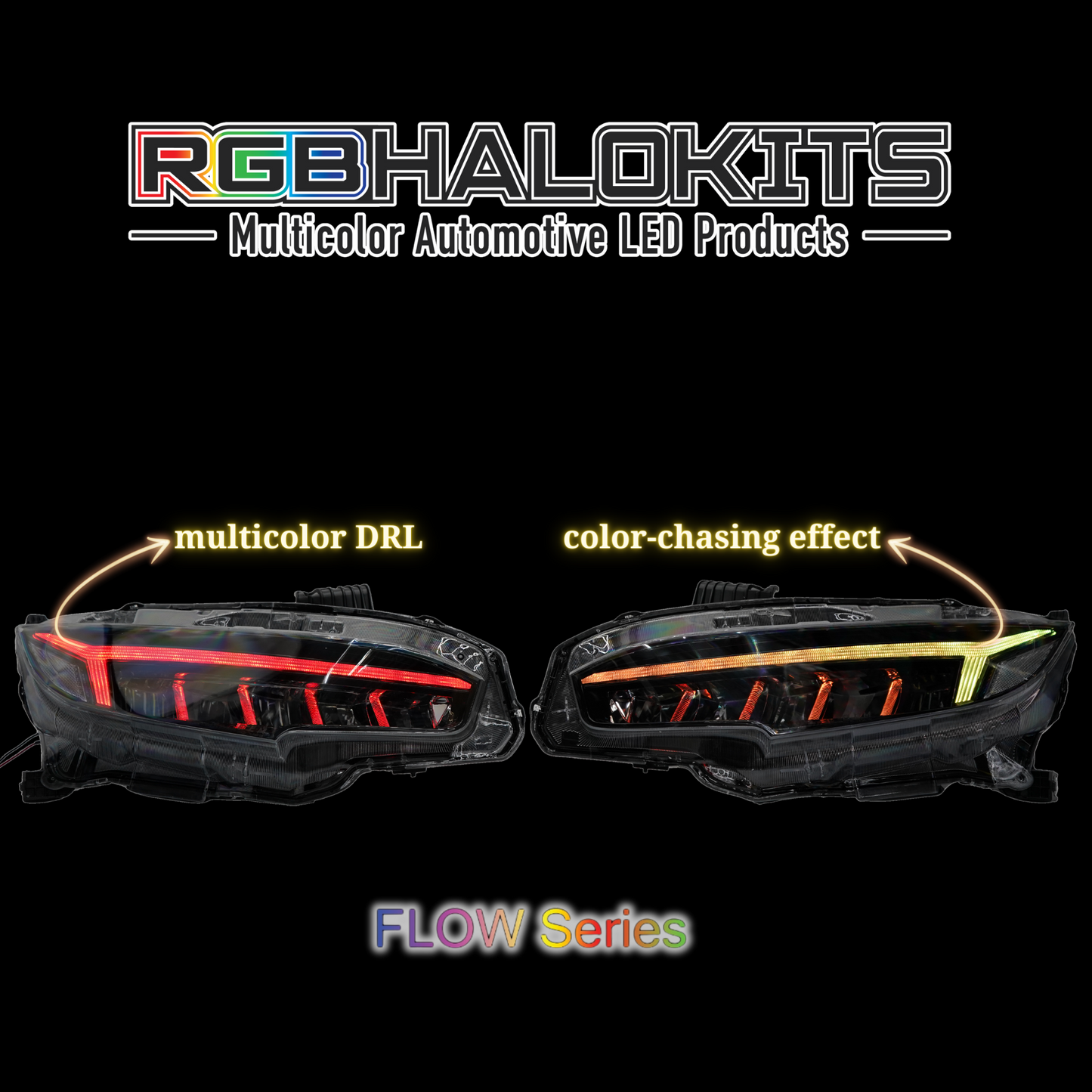 Honda Civic: Multicolor Flow Series Headlights (2016-2021) - image 5