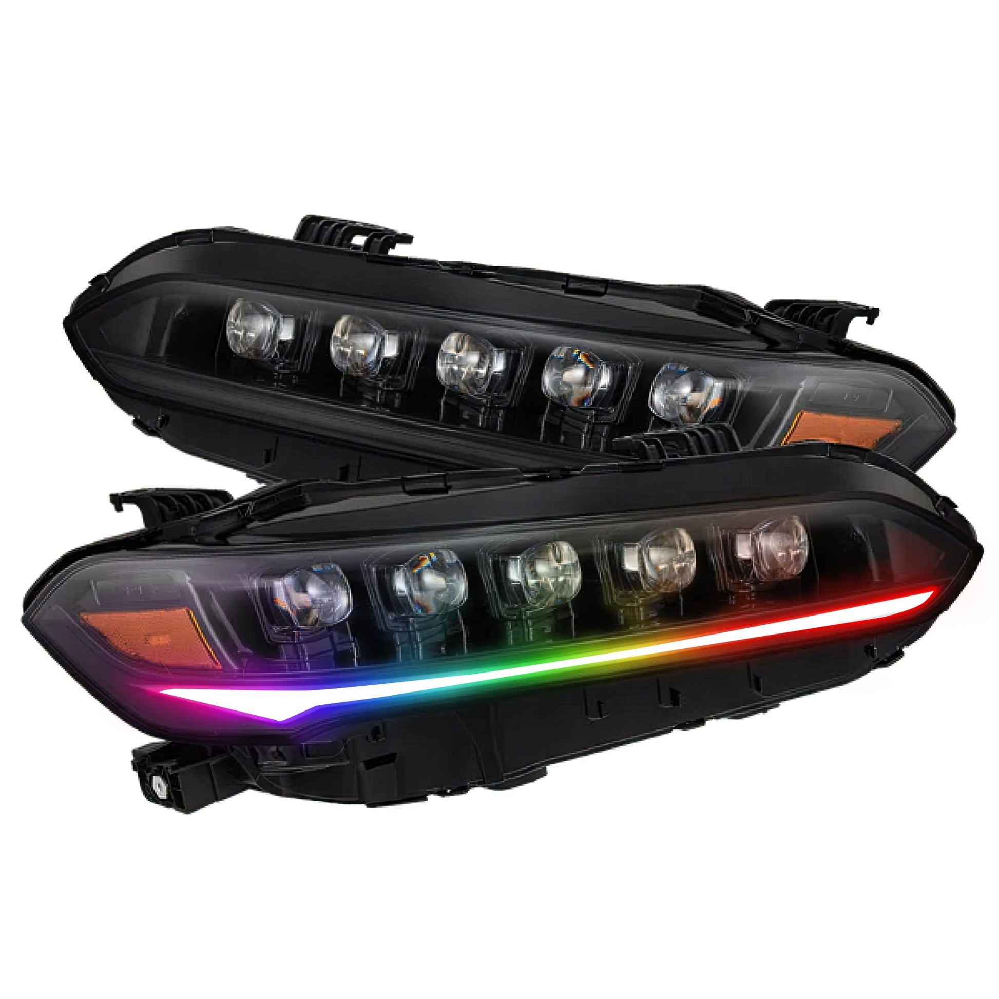 Honda Civic: Multicolor Flow Series Nova-Series Alphablack Headlights (2022-2025)