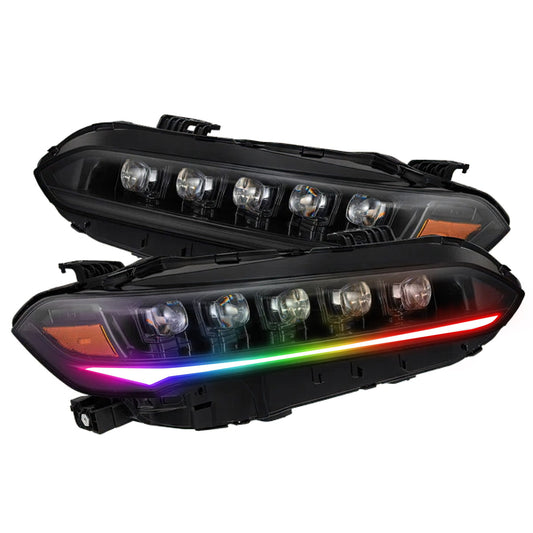 Honda Civic: Multicolor Flow Series Nova-Series Alphablack Headlights (2022-2025)