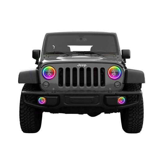 Jeep Wrangler JK Multicolor Halo Kit- Surface Mount Waterproof (2007-2017)