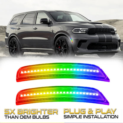2021-2025 Dodge Durango RGB multicolor front LED side marker lights 2-piece set