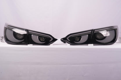 Infiniti Q50 Hawkeye style tail lights smoked lens product view